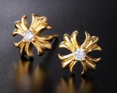 Chrome Hearts クロムハーツ 22K Gold ゴールド フープ ピアス CHROME HEARTS クロムハーツ 22K TFL フープ ピアス ゴールド
