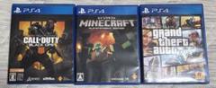 PS4ソフトセット：COD, Minecraft, GTA V
