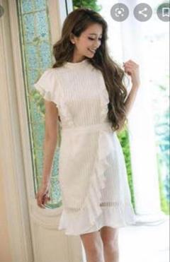 EmiriaWiz　美品　クリーニング済　シアーストライプフリルワンピース　S