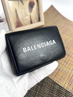 ✨美品✨BALENCIAGA バレンシアガ 三つ折り財布 ロゴ ブラック