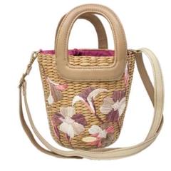 【極美品】TOCCA ✨かごバッグ　フラワー　パール　ハンドバッグ 花 ピンク 美品! TOCCA トッカ かごバッグ フラワー パール ハンドバッグ