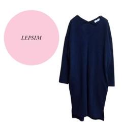 【レプシィム】LEPSIM♡Vネックロングワンピース♡綿素材混♡ゆったり【М】紺