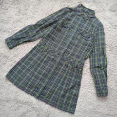 ★b1493 BUONA GIORNATA【M】チェック柄 長袖シャツワンピース