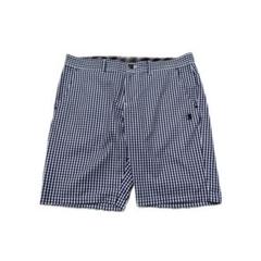 admital gingham check golf wide shorts