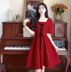 ❤️大きいサイズ❤️レディース 春 夏 ワンピース　新品 半袖　秋 レッド 4L