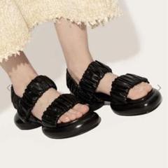 JIL SANDER ジルサンダー スクエアトゥレザーミュール/36 5/新品