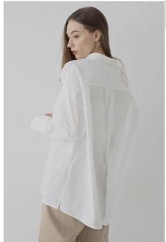 ノーカラーオーバーシルエットシャツ/white | maison de Dolce.