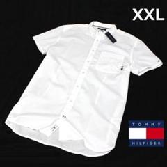 USA限定 トミーヒルフィガー ボタンダウン半袖シャツ 白色/TT69XXL