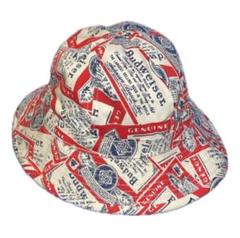 【レア ビンテージ】バドワイザー バケットハット 新品未使用 レッド budweiser バドワイザー 総柄 バケットハット アメカジ