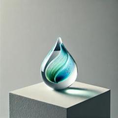 「蒼翠の雫 — 手吹きガラスアート（スモールサイズ）」 蒼翠の雫 — 手吹きガラスアート（スモールサイズ）」 - メルカリ