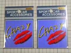 CRAZY クレイジー ステッカー 2枚 79×78mm 当時物