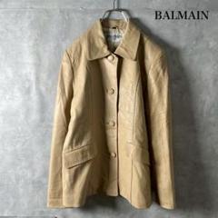 【入手困難✨】BALMAIN ラムレザー 羊革 フォックス レザーコート ベルト 入手困難✨】BALMAIN ラムレザー 羊革 フォックス レザーコート