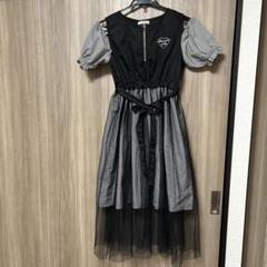 アルジー　半袖ワンピース 黒と白のチェック160