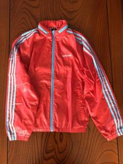 adidas ❣️ナイロンジャケット 赤に水色ライン メンズXS ♡美品♡