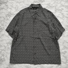 【美品L】claiborne 総柄 レーヨンシャツ 半袖 ゆったり L