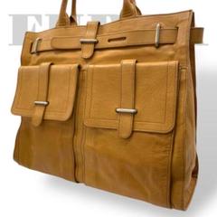 美品　A4収納　希少　フルラ　トートバッグ　レザー　本革　茶　ブラウン