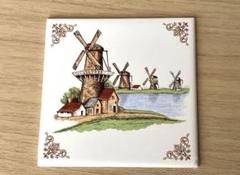 タイル 壁掛け 額絵　オランダ 希少 ヴィンテージ オランダ製 陶板 タイル画 絵画 オランダ