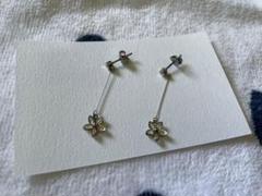 シルバー　フラワー　ピアス