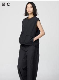 UNIQLOC フルジップベスト　ブラック　S
