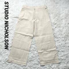 良品 STUDIO NICHOLSON S ツイル タック ボトム ドメブラ