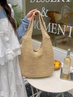 ナチュラル かごバッグ トートバッグ 夏 韓国 大容量 レディース