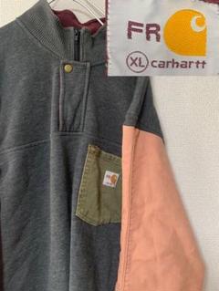 新しいスタイル Carhartt FR スウェット ハーフスナップ ハーフジップ リメイク トップス