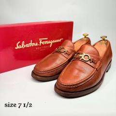 SALVATORE FERRAGAMO ガンチーニ　ローファー（7.5）革靴　茶