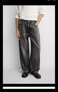 ZARA バギーデニムEUR34 USA2 MEX24 ブラック黒