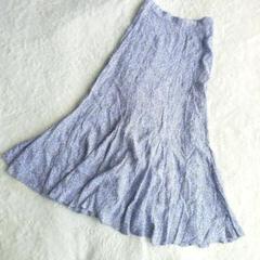 【ザラ】ZARA ロングスカート 花柄 フレアスカート 総柄 ブルー系のサムネイル