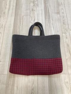 新品未使用♡ハンドメイド♡familiarチェックのヌビトートバッグ　ココア 新品未使用♡ハンドメイド♡familiarチェックのヌビトートバッグ