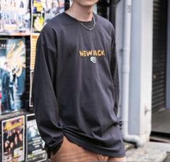 新品　NEW JACKニュージャック オーバーサイズ長袖Tシャツ　スミクロ　M