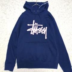 【極美品】ステューシー☆ショーンフォント　ビッグロゴ　パーカー　ネイビー