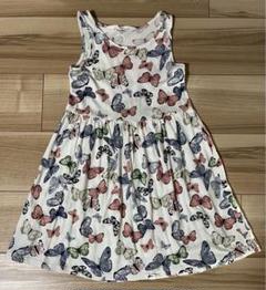 H&M☆蝶柄プリント☆ノースリーブワンピース ☆120㎝