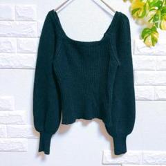 ジュエローブ　セーター　ニット　美品　F　オフショル　上品　女っぽ　デート　黒