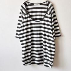 シュカ ボーダーTシャツ Mサイズ ブラック×ホワイト ゆったり シンプル 春夏