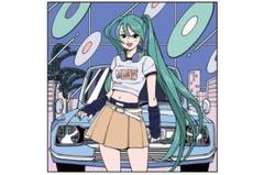 初音ミク×イセタン ハンドタオル ARTIMATION ヨシフクホノカ氏デザイン