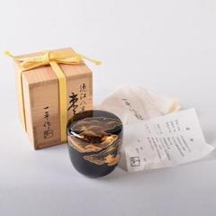 Gojyo　（一平）作　近江八景蒔絵　内銀溜　棗　共布共箱　F　R7952 Gojyo様専用 （一平）作 近江八景蒔絵 内銀溜 棗 共布共箱 F