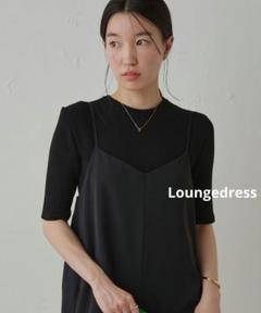 【Loungedress】リブハーフスリーブニット