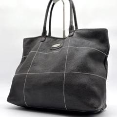 美品 FURLA A4収納 肩掛け可　トートバッグ シボ革　オールレザーe85