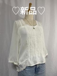 ♡新品♡ le. coeur blanc シフォンブラウス レース装飾付き