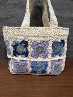 ハンドメイド　モチーフ編み　グラニーバッグ　トートバッグ