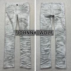 JOHNNY WOLF　ホワイトスキニーデニムパンツ　鬼ヒゲ