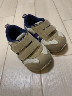 ASICS ベビーシューズ ベージュ ネイビー　13cm