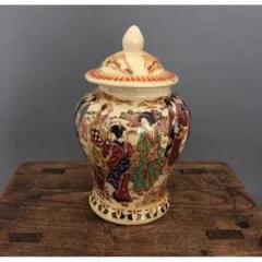 蓋付き陶器壺 日本美人画 蓋付き陶器壺 日本美人画 - メルカリ