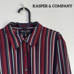 KASPER & COMPANY 古着 長袖 シャツ S ストライプ 赤