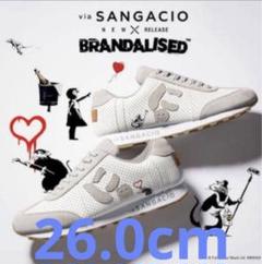 【ケンシロウ】にゅ SANGACIO バンクシー スニーカー 26.0 新品未使用]にゅ スニーカー バンクシーコラボ26.5cm