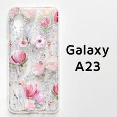 Galaxy A23 5G クリア 花 透明 カバー ①