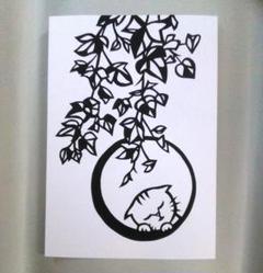 【切り絵】原画　A5サイズ　ivy