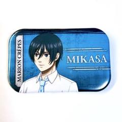 進撃の巨人 ミカサ スクエア缶バッジ マリオンクレープ コラボ