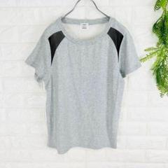 プラステ 半袖Tシャツ ドッキング メッシュ 綿【2】レーヨン グレー